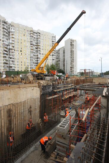 Pyatnitskoye Shosse metro station under construction in Moscow