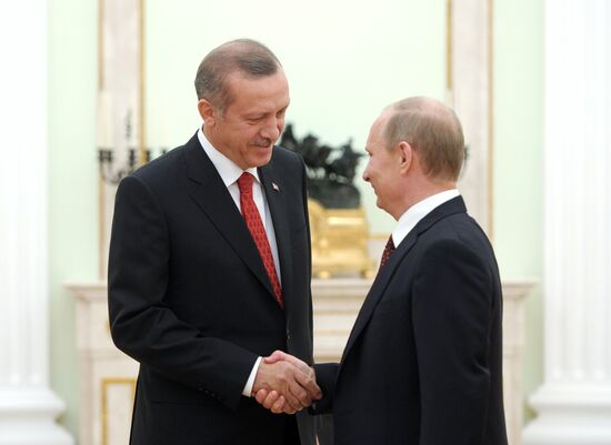 President Vladimir Putin meets with Recep Tayyip Erdogan