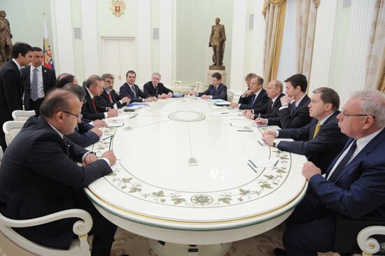 President Vladimir Putin meets with Recep Tayyip Erdogan