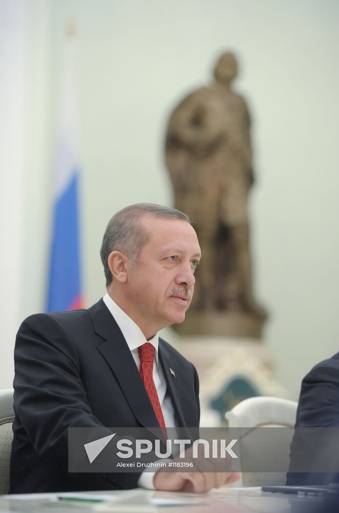 President Vladimir Putin meets with Recep Tayyip Erdogan