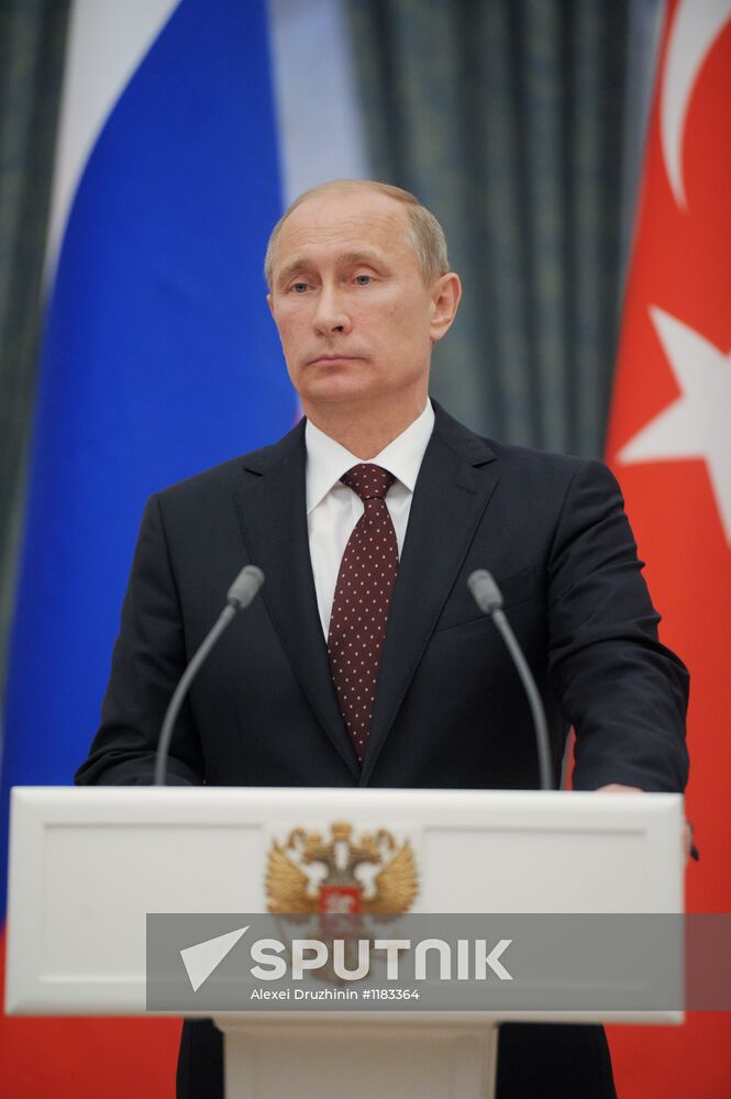 Vladimir Putin and Recep Erdoğan hold joint press conference