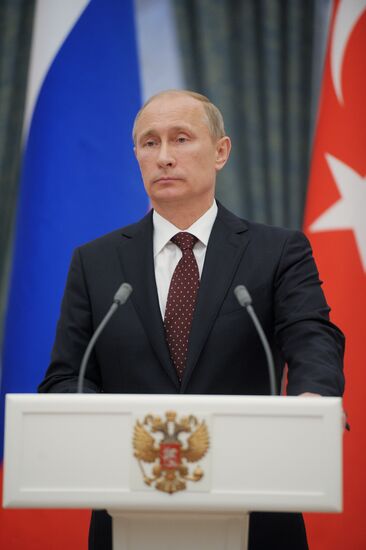 Vladimir Putin and Recep Erdoğan hold joint press conference