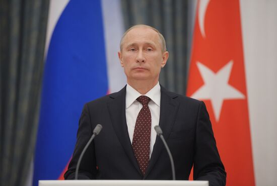 Vladimir Putin and Recep Erdoğan hold joint press conference