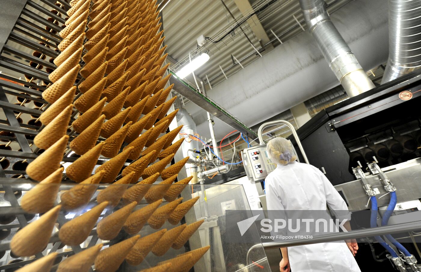 Production line at ice cream factory "Inmarko"