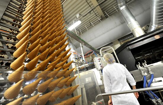 Production line at ice cream factory "Inmarko"