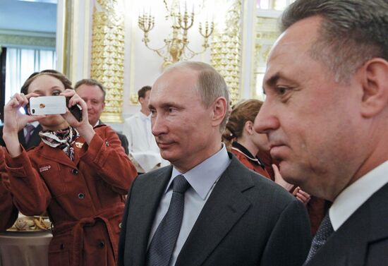 Vladimir Putin meets with Russian Olympic team