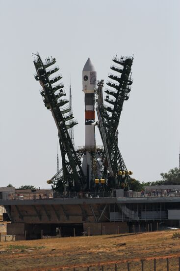 Launch of Soyuz-FG rocket with a block of five spacecraft