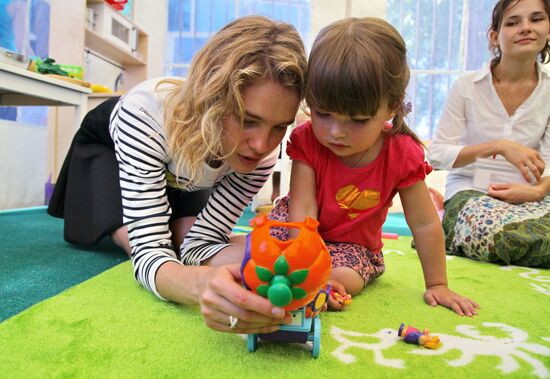 Natalya Vodyanova opens children's playground in Krymsk