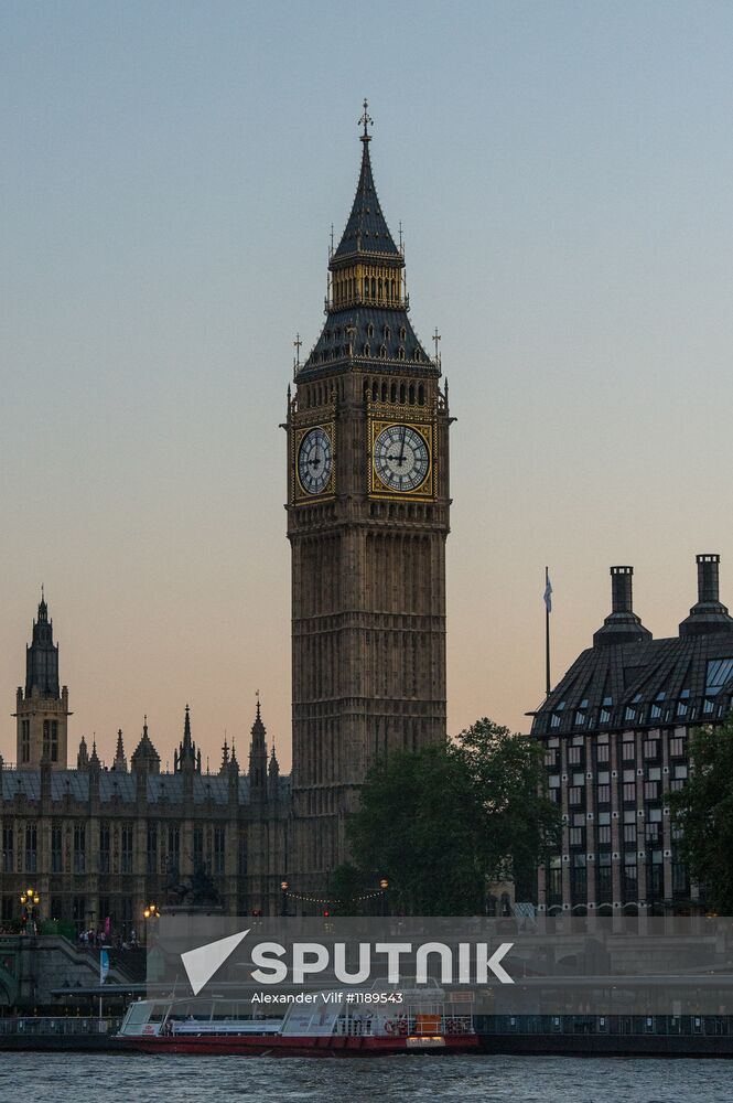 Cities on the world map. London