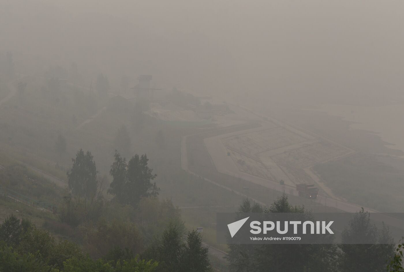 Smog from forest fires in Tomsk