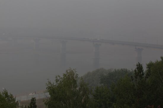 Smog from forest fires in Tomsk