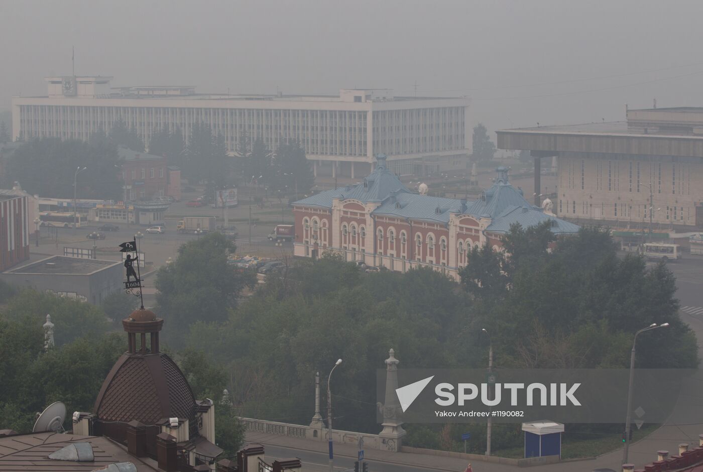 Smog from forest fires in Tomsk