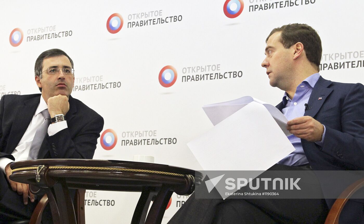 Dmitry Medvedev during Open Government meeting