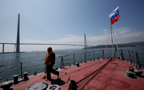 Naval parade rehearsal in Vladivostok