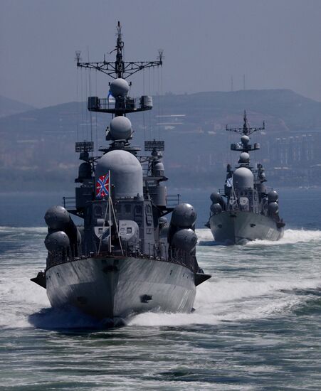 Naval parade rehearsal in Vladivostok