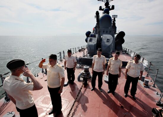 Naval parade rehearsal in Vladivostok
