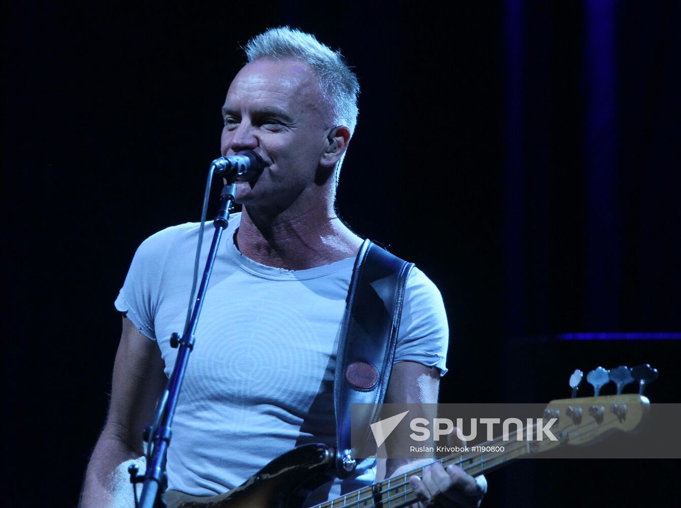 Pop singer Sting performs live in Moscow