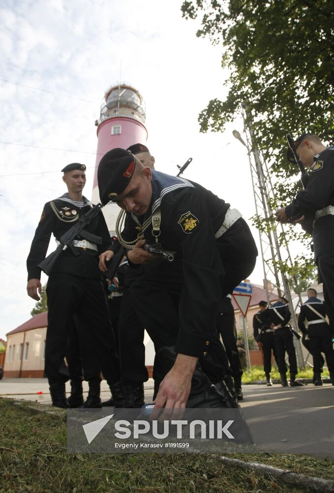 Navy Day parade rehearsal in Baltiysk