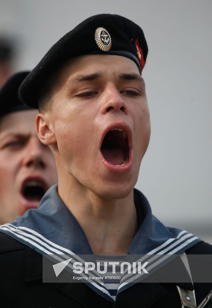 Navy Day parade rehearsal in Baltiysk