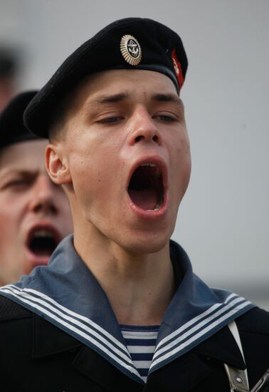 Navy Day parade rehearsal in Baltiysk