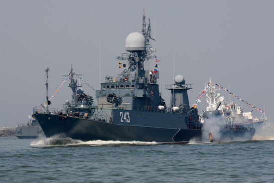 Navy Day parade rehearsal in Baltiysk