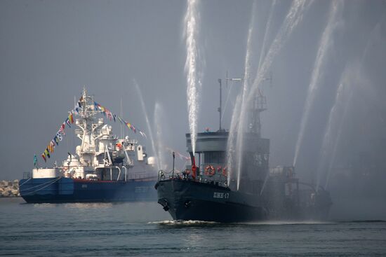 Navy Day parade rehearsal in Baltiysk