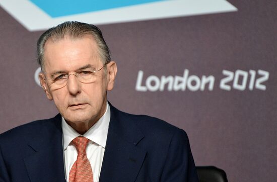 News conference by Jacques Rogge in Olympic Park