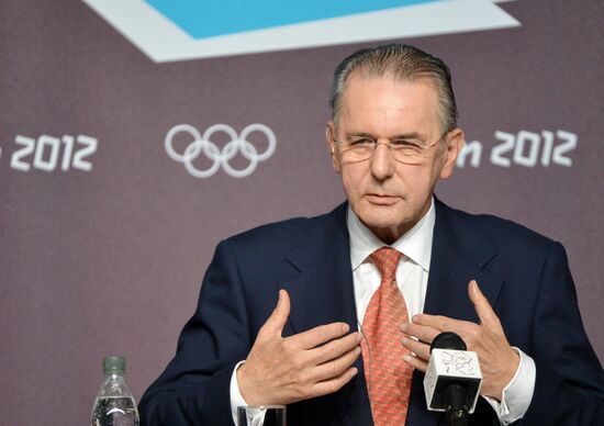 News conference by Jacques Rogge in Olympic Park