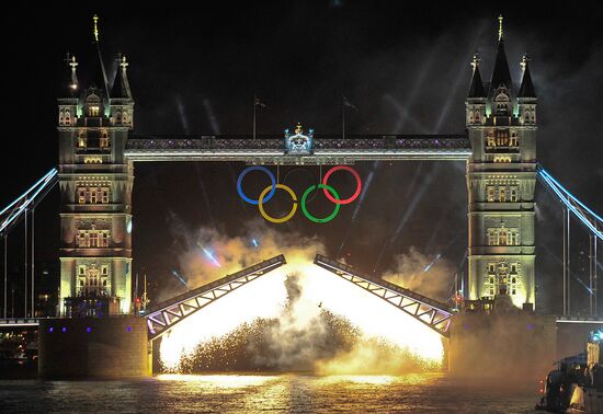 London during the opening ceremony of the Olympic Games
