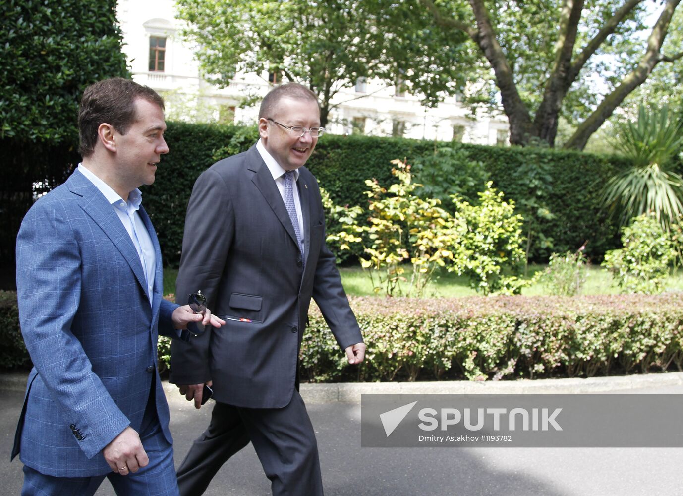 Russian Prime Minister Dmitry Medvedev in London