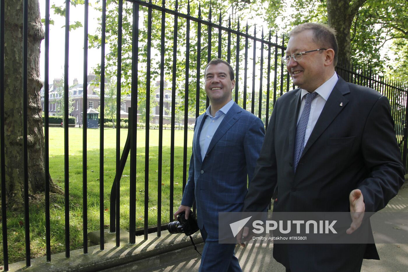 Russian Prime Minister Dmitry Medvedev in London