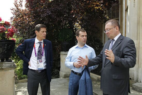 Russian Prime Minister Dmitry Medvedev in London