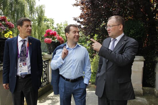 Russian Prime Minister Dmitry Medvedev in London