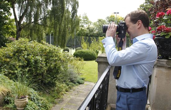 Russian Prime Minister Dmitry Medvedev in London
