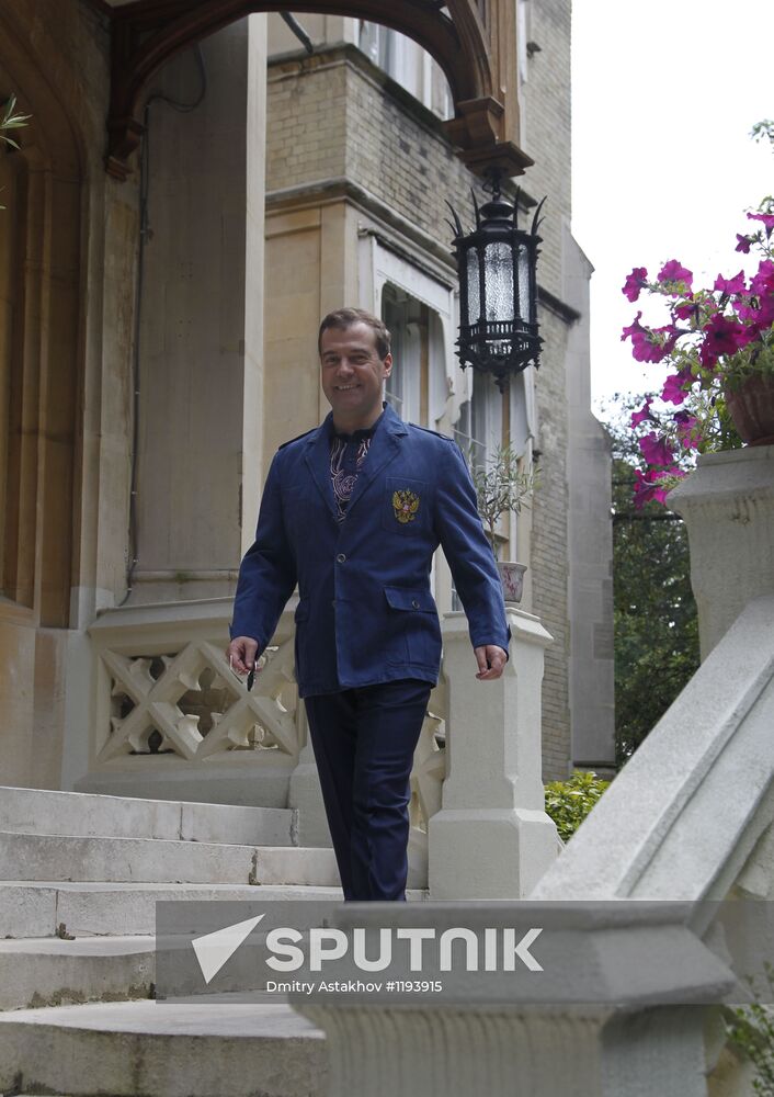 Russian Prime Minister Medvedev gives interview to the Times