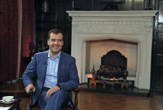Russian Prime Minister Medvedev gives interview to the Times