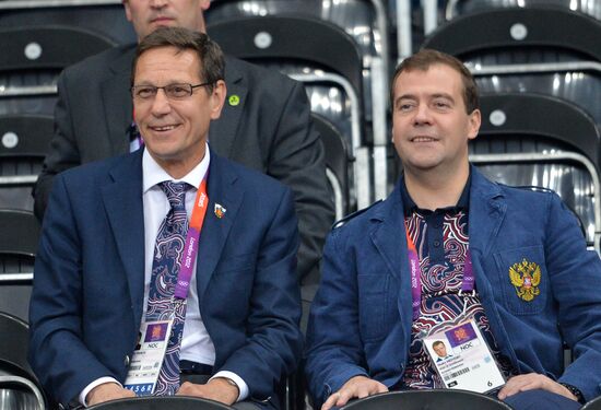 Russian Prime Minister Dmitry Medvedev in London