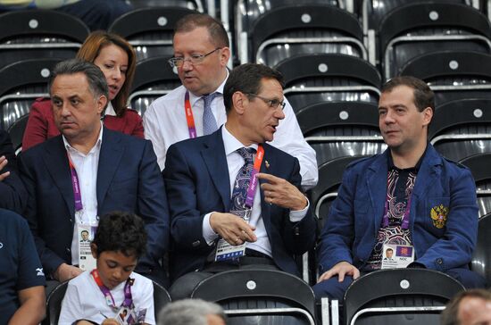 Russian Prime Minister Dmitry Medvedev in London