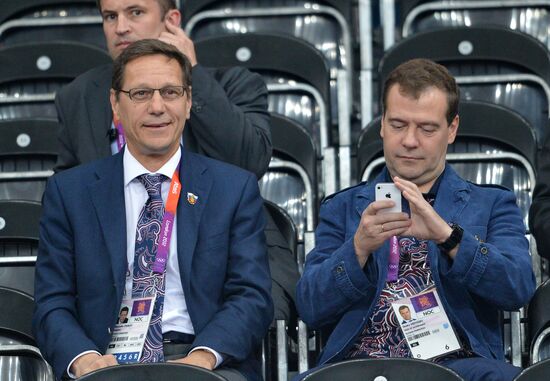 Russian Prime Minister Dmitry Medvedev in London