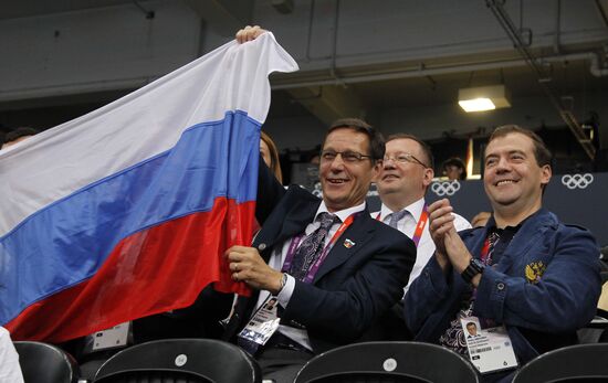 Russian Prime Minister Dmitry Medvedev in London