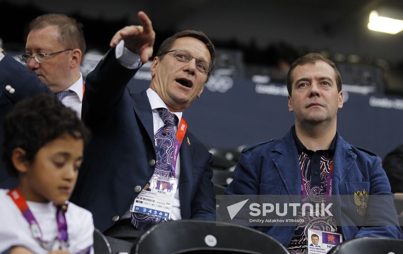 Russian Prime Minister Dmitry Medvedev in London