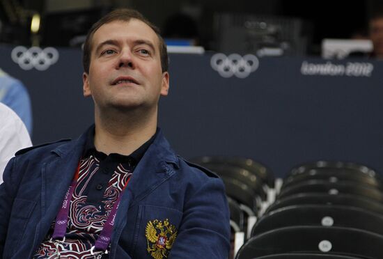 Russian Prime Minister Dmitry Medvedev in London