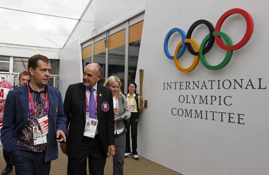 Russian Prime Minister Dmitry Medvedev in London
