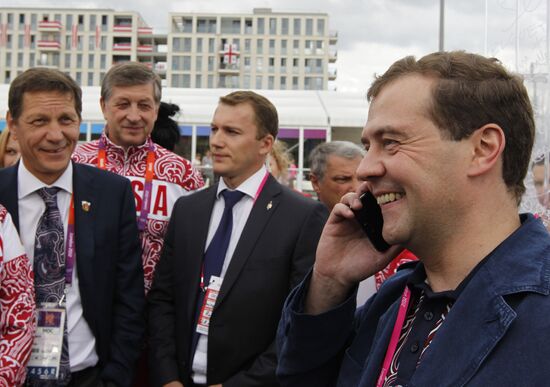Russian Prime Minister Dmitry Medvedev in London
