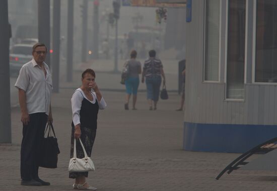 Wildfire smog in Tomsk
