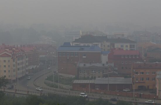 Wildfire smog in Tomsk