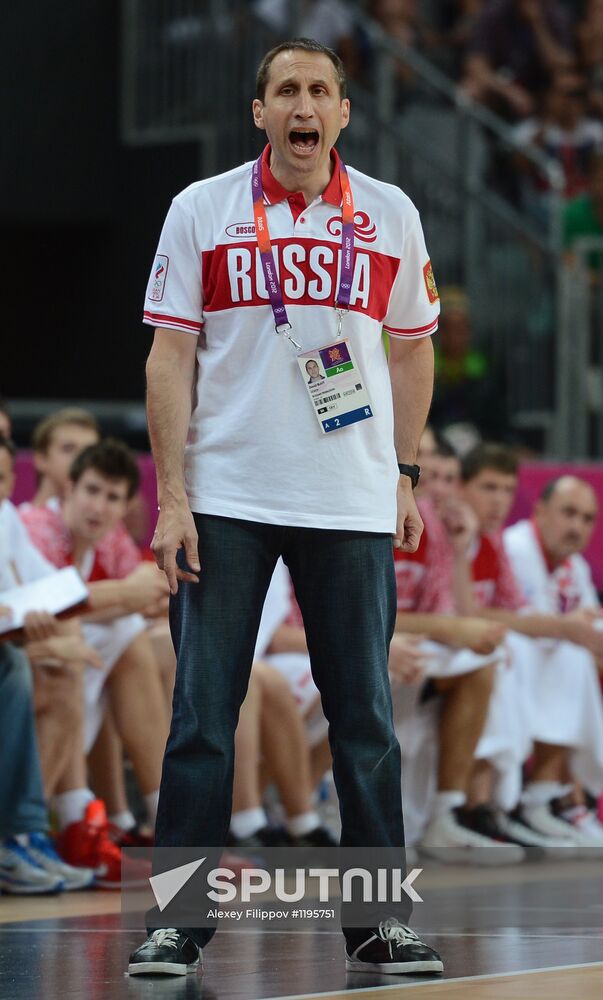 Olympics 2012 Men's Basketball. Match U.K. - Russia
