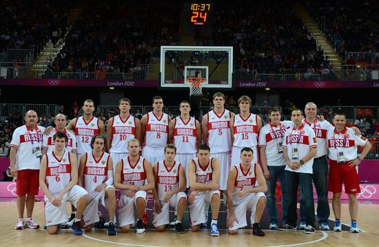 Olympics 2012 Men's Basketball. Match U.K. - Russia