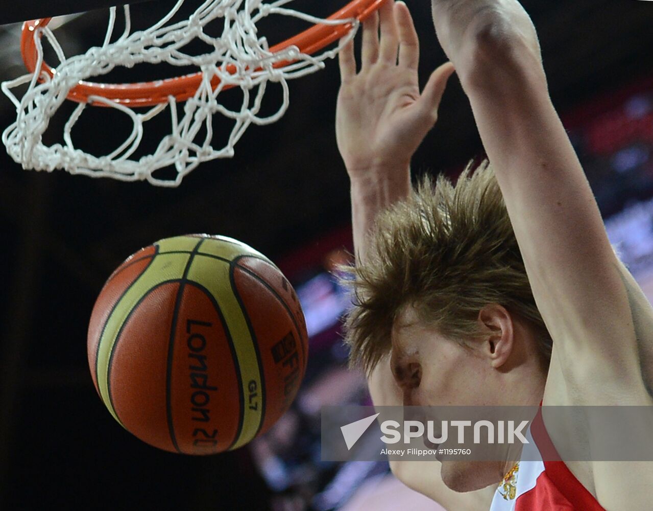 Olympics 2012 Men's Basketball. Match U.K. - Russia