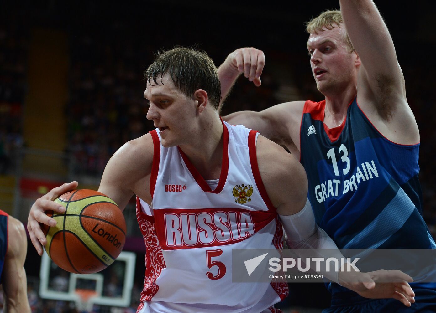 Olympics 2012 Men's Basketball. Match U.K. - Russia